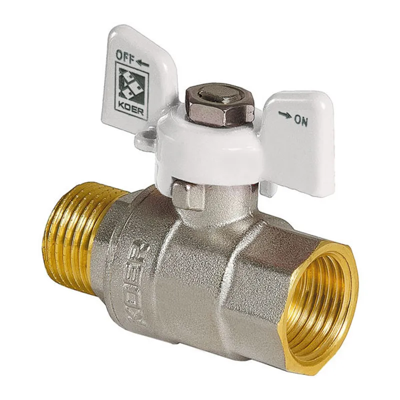 Кран кульовий KOER 1" ГШБ (KR.218.W) білий, латунний, для води, 40 бар (KR0184)