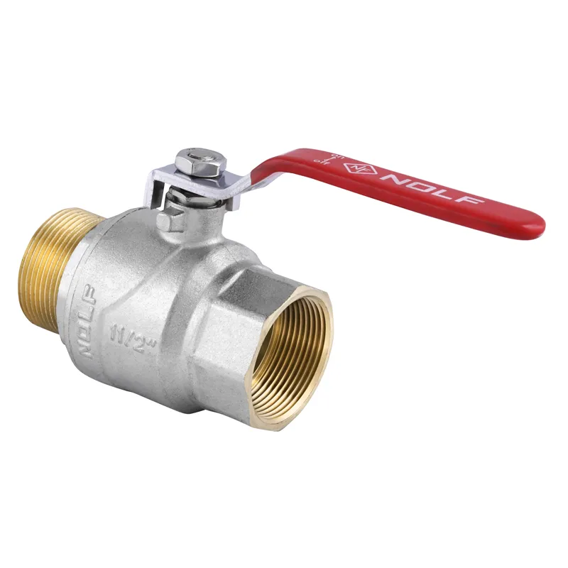 Кран кульовий 1-1/2" ГШР (NF.621) NOLF для води, латунь, нікельований (NF2934)