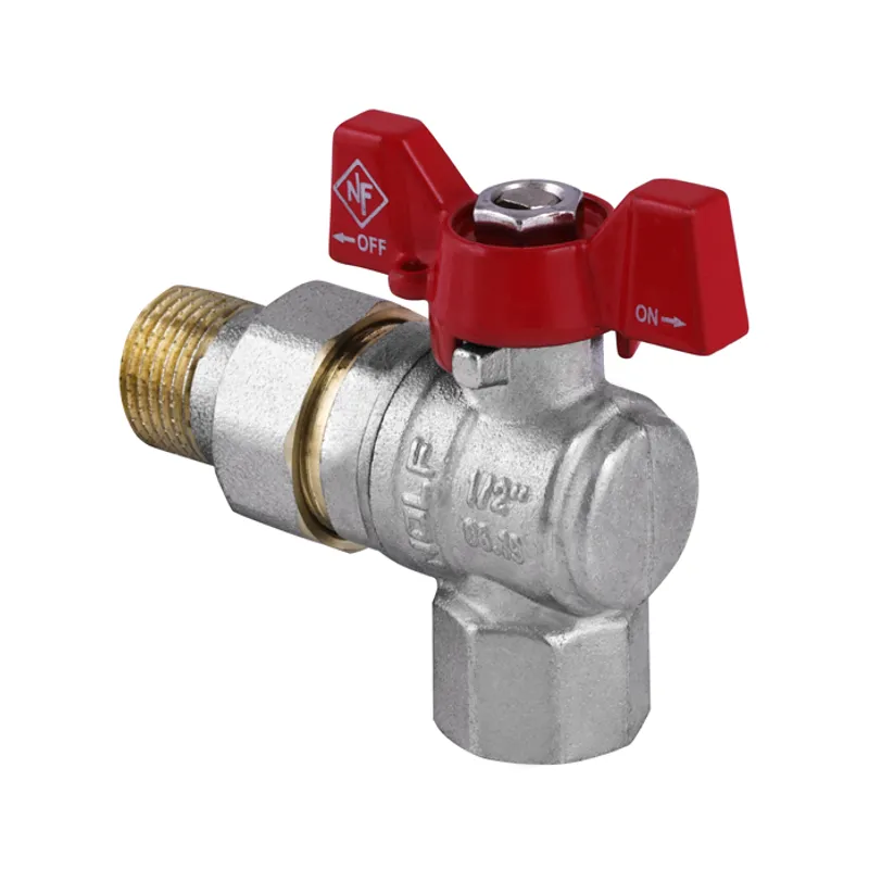 Кран кульовий кутовий 1/2" з американкою NOLF NF.941 для води, латунь (NF2964)