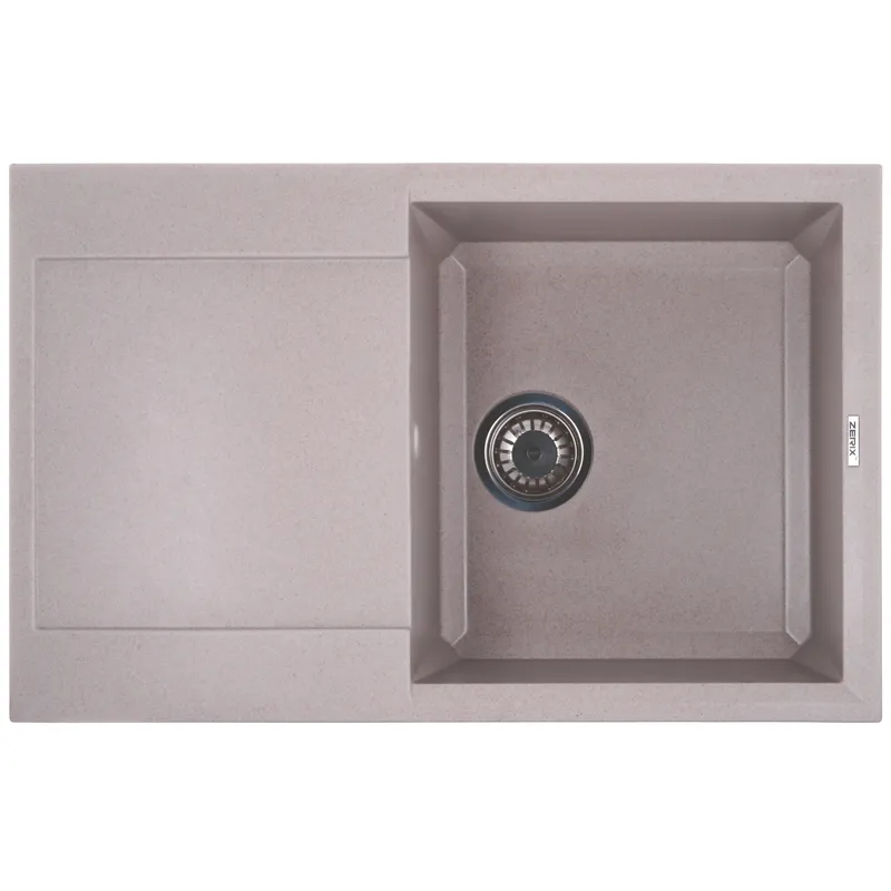Кухонна мийка ZERIX ZS-7950S-06 бежевий граніт, 790x500 мм, врізна, 1 чаша (ZX4581)