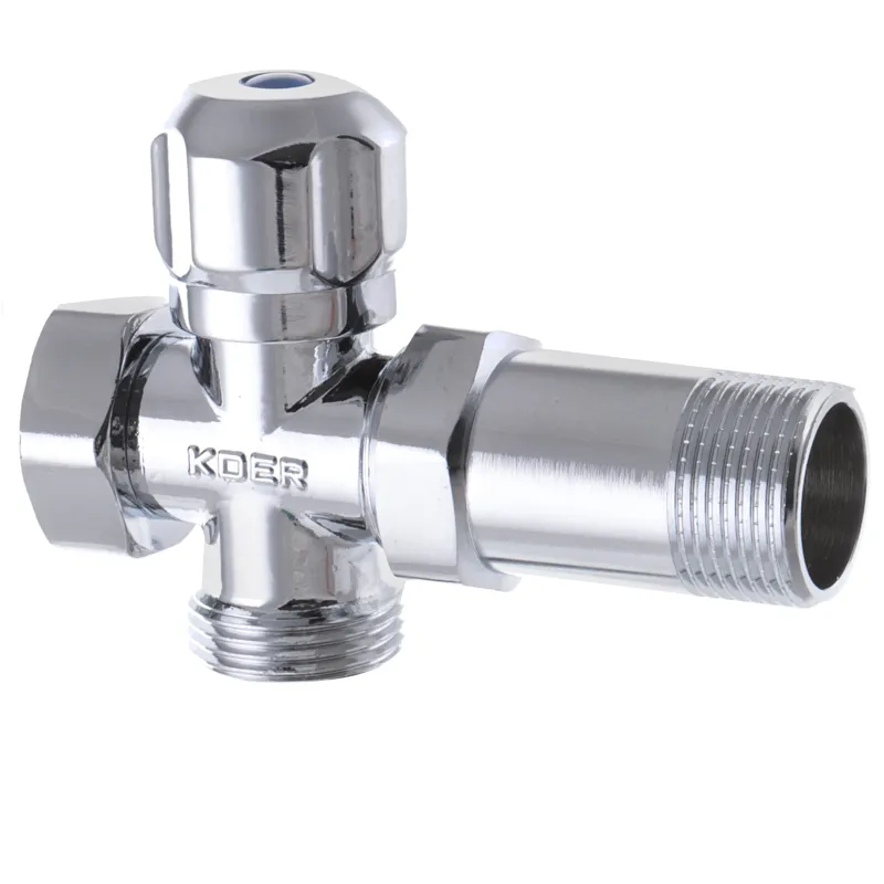 Кран трьохходовий KOER KR.521 ¾" для підключення сантехприладів, латунь хромована, вентильний (KR0148)
