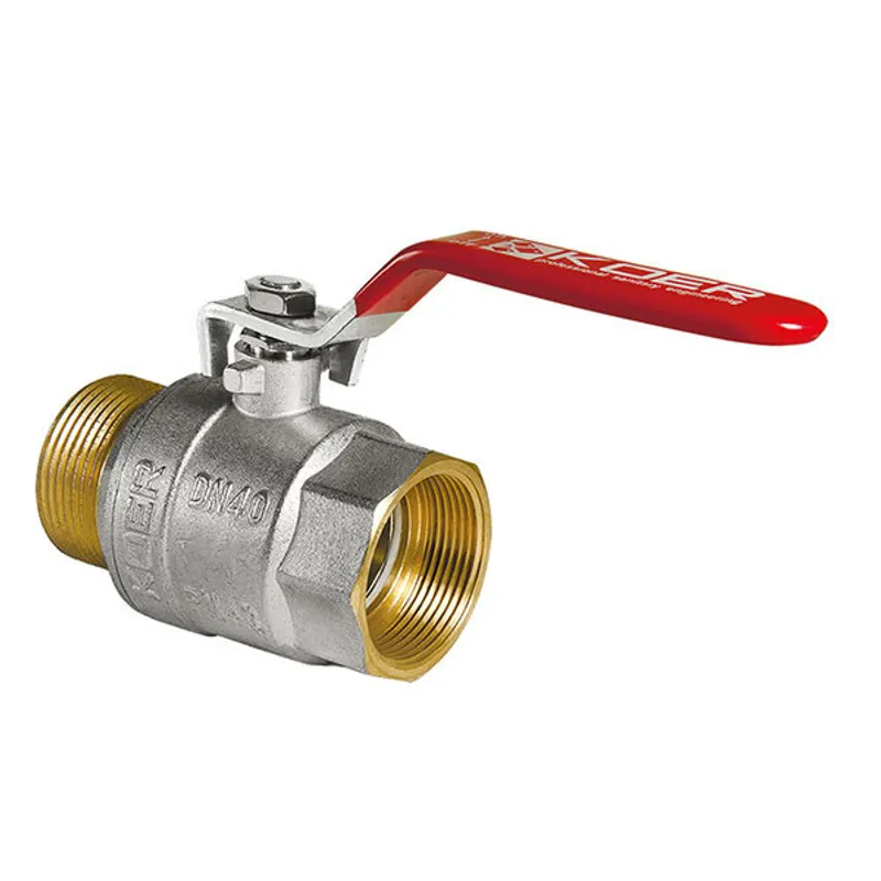 Кран кульовий KOER 1 1/4" ГШР KR.215, нікельований, для води, 40 бар (KR0024)