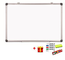 Дошка магнітна під маркер 90х120 см. сухого стирання BUROMAX  + набір в подарунок