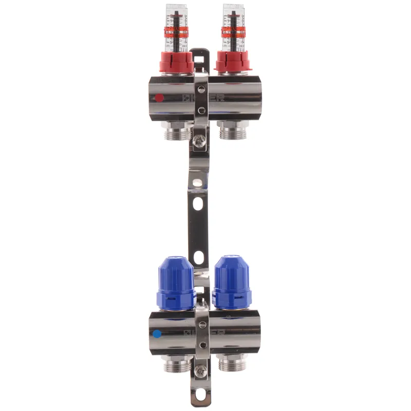 Колекторний блок KOER KR.1110-02 1”x2 WAYS для теплого підлоги, латунь, 84 міс гарантії (KR2639)
