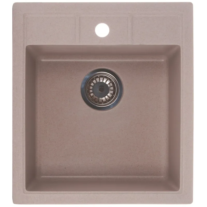 Кухонна мийка ZERIX ZS-4651S-06, бежевий граніт, 460x515 мм, 1 чаша (ZX4565)