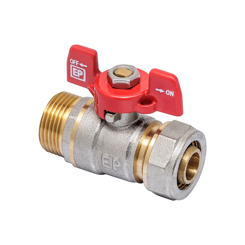 Кран кульовий EUROPRODUCT EP.501 WING 20x3/4M, нікельований, для води (EP6041)