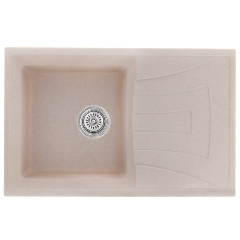 Кухонна мийка HAIBA HB8104-G319 SAND 780x500, гранітна, з крилом, матова (HB0989)