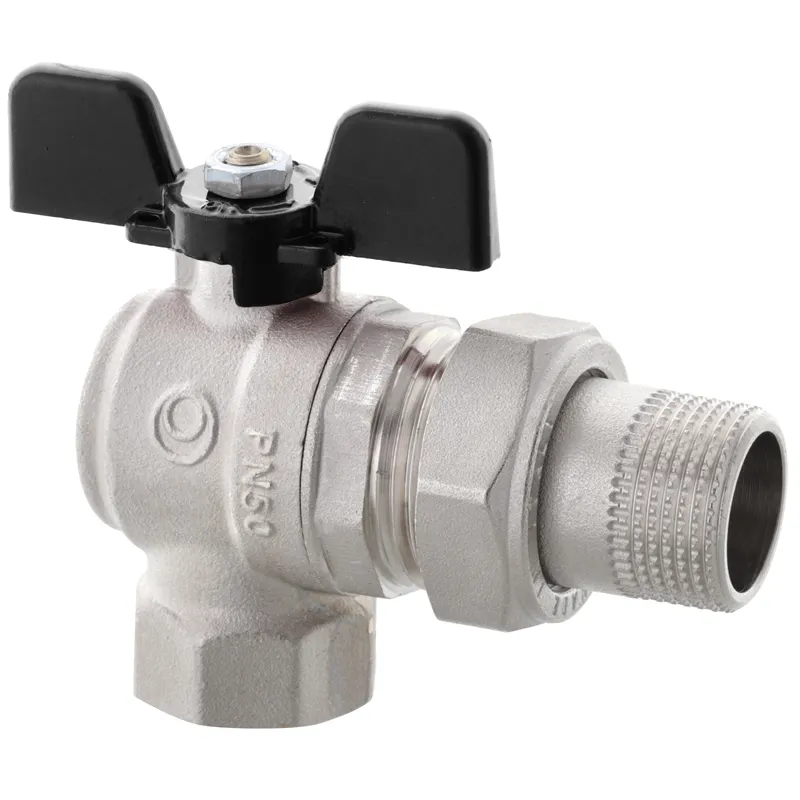 Кран з американкою Roho R106-050B 1/2" кутовий нікельований для води (RO0113)