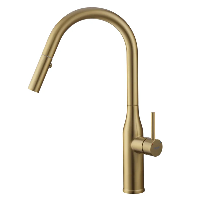 Змішувач для кухні KOER KI-70004-12 з виїзним виливом, нержавіюча сталь (KR5004)