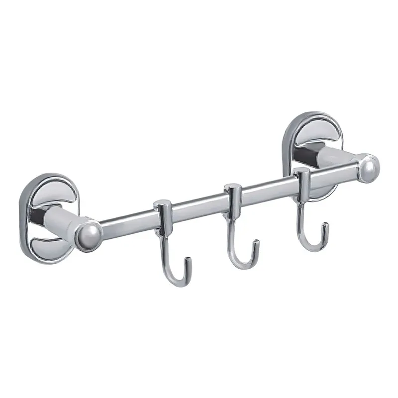 Планка з 3 гачками HAIBA HB1915-3 (230 мм), настінна металева, хромована (HB0725)