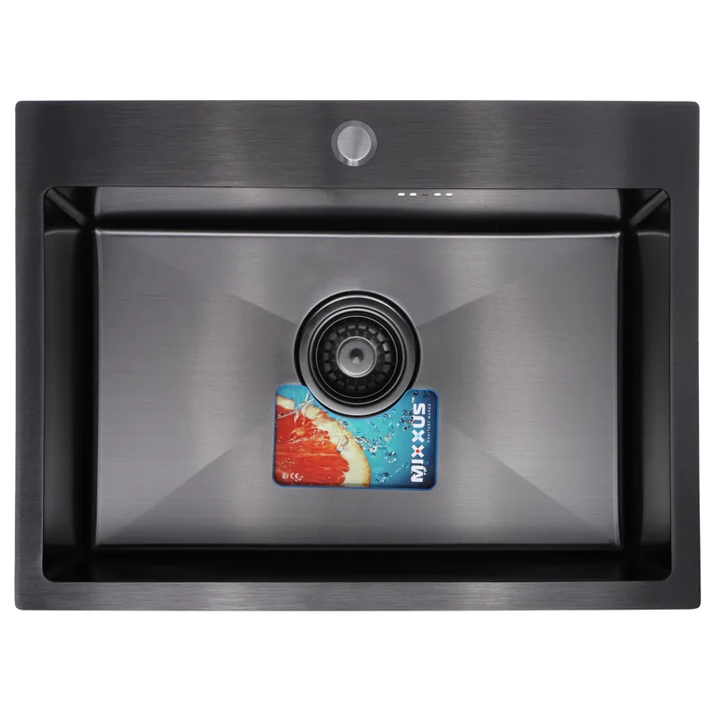 Кухонна мийка MIXXUS чорна PVD MX5843-200, нержавіюча сталь, 58х43 см (MX0576)
