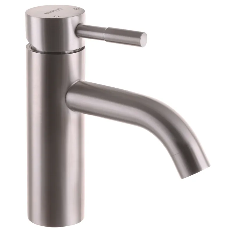 Змішувач для умивальника MIXXUS SUS-001-B, одноважільний, з нержавіючої сталі, економія води (SS0013)