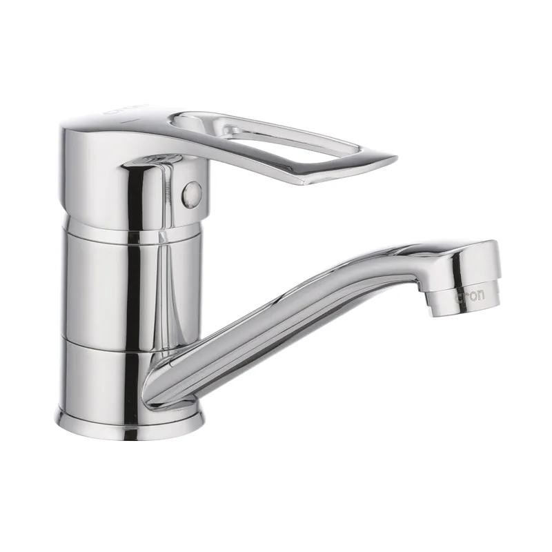 Змішувач для умивальника CRON HANSBERG 004 хром, вилив 15 см, гнучке підключення (CR0030)