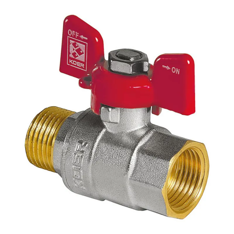 Кран кульовий KOER 3/4" ГШБ (KR.218) нікельований для води, латунний (KR0043)