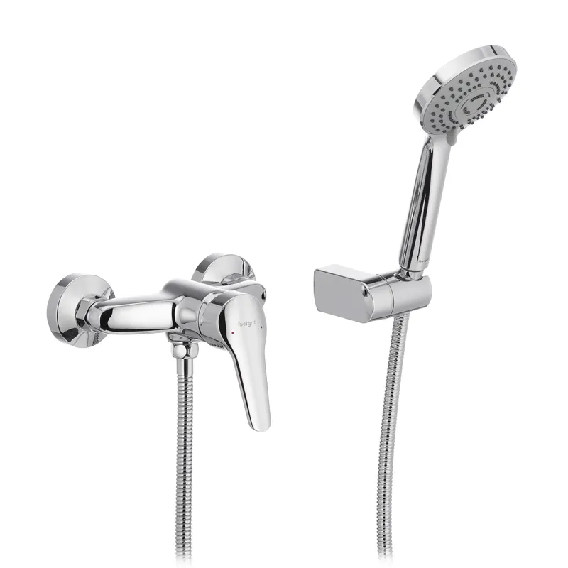 Змішувач для душу IBERGRIF ROMA M12050, хром, жорсткий підведення, 3 режими лійки (IB0046)