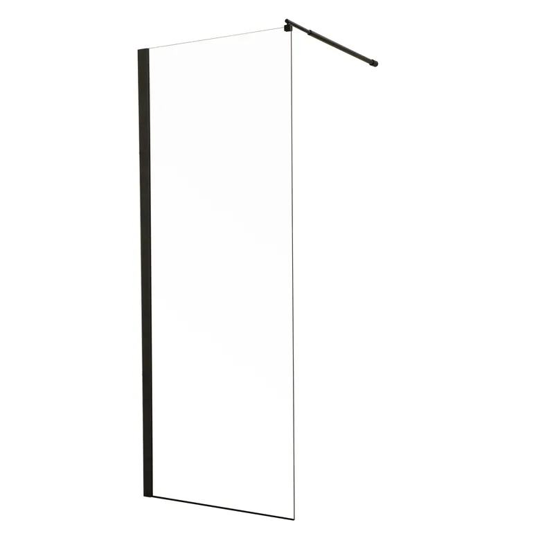 Душова перегородка MIXXUS PREMIUM FLAT SP02-120x200-TR Black Walk-In, скло 8мм (MI6857)