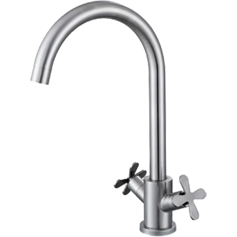 Кухонний змішувач ZERIX GTA 011 (ZX4741) з нержавіючої сталі, двовентильний, 60 міс гарантії (ZX4741)