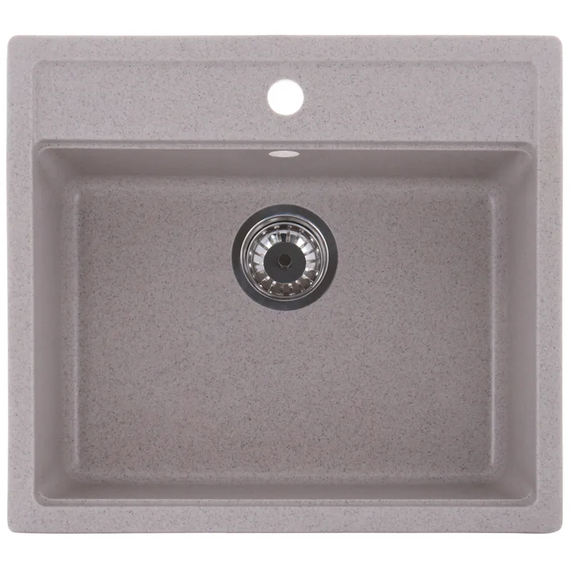 Кухонна мийка ZERIX ZS-5751S-07 Мармурова, Гранітна, Врізна, 510x370 мм (ZX4598)