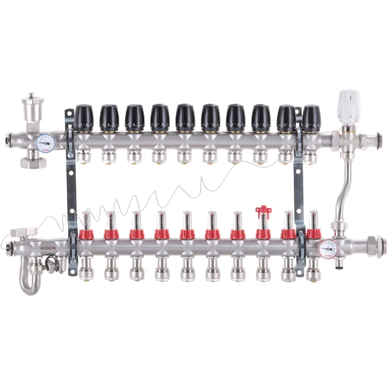 Колектор KOER KR.S1013-10 1" для теплої підлоги з змішувальним вузлом SUS304 (KR2953)
