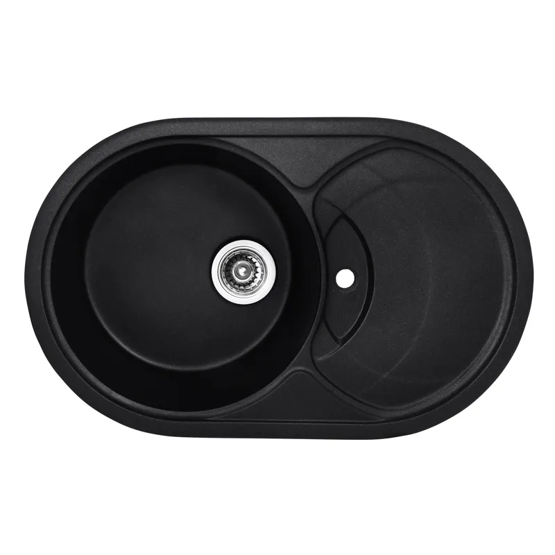 Кухонна мийка HAIBA HB8310-G226 BLACK гранітна 780x500x220 мм з крилом (HB0975)