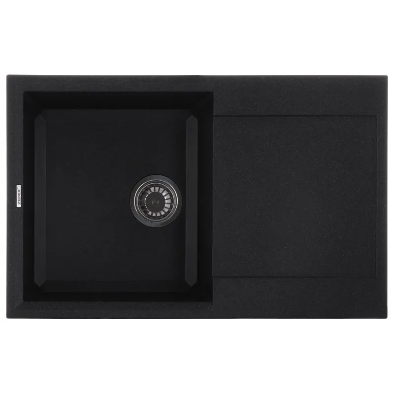 Кухонна мийка ZERIX ZS-7950S-13 графітова, гранітна, 790x500 мм, універсальна (ZX4585)