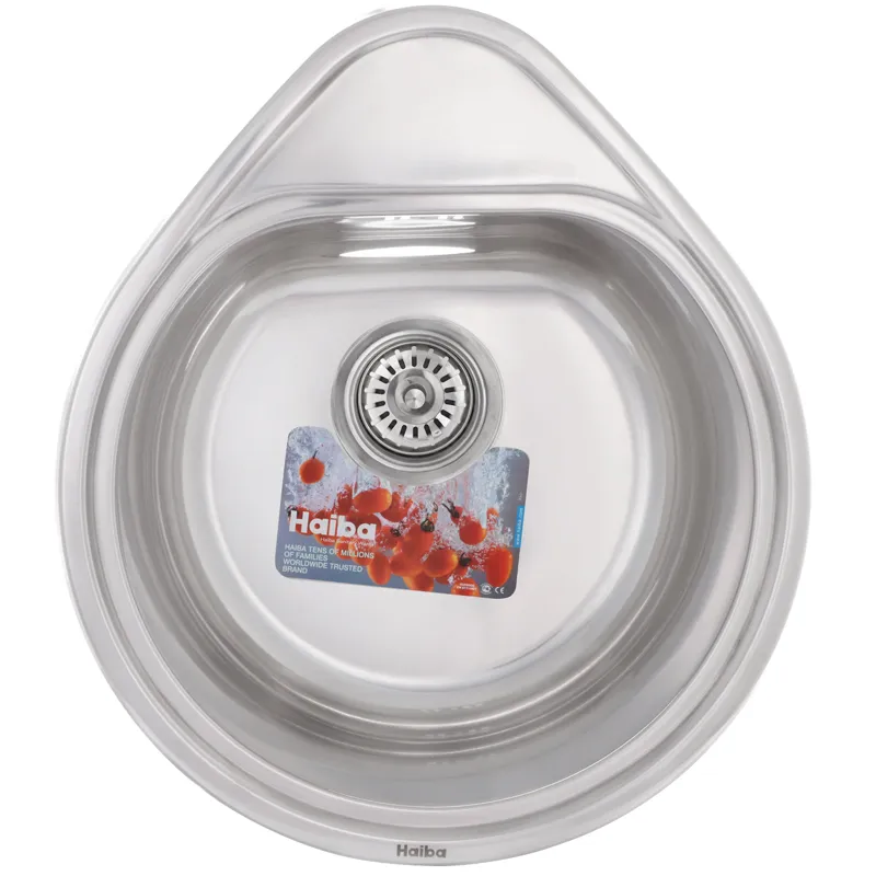 Кухонна мийка HAIBA 50x44 (polish) з нержавіючої сталі, врізна, 1 чаша (HB0539)