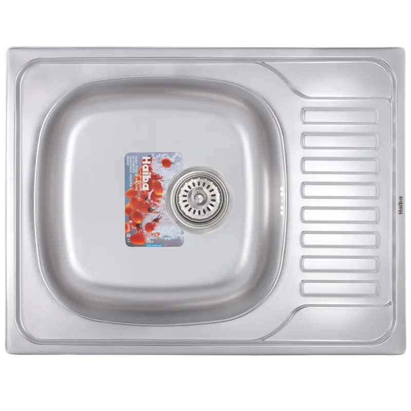 Кухонна мийка HAIBA 65x50 SATIN з нержавіючої сталі, врізна, 1 чаша, матова (HB0555)