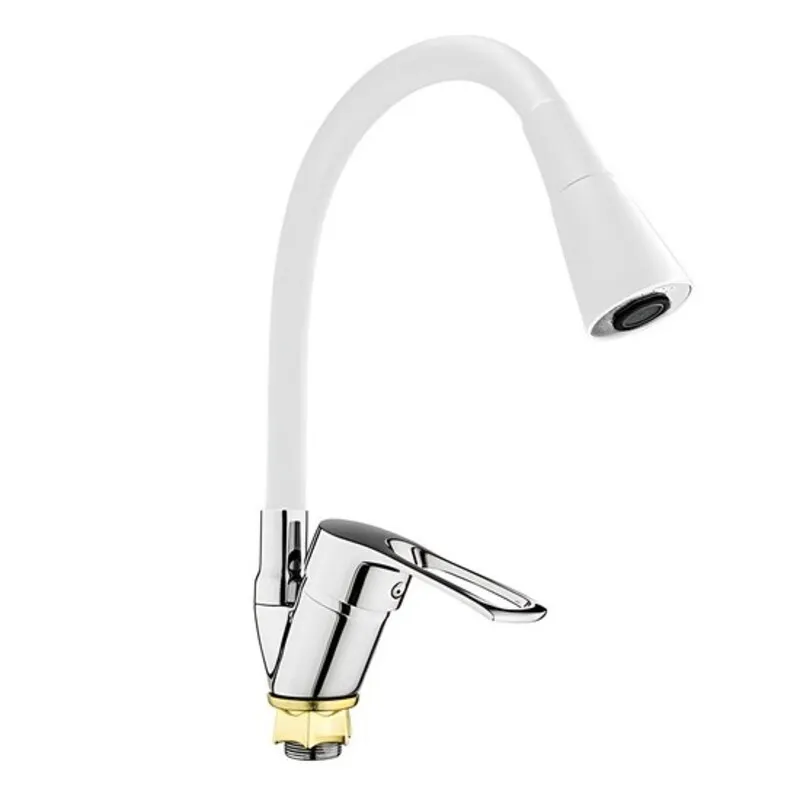 Змішувач для кухні Mixxus Dany 011, високий, хромований, з гнучким виливом (MI6576)