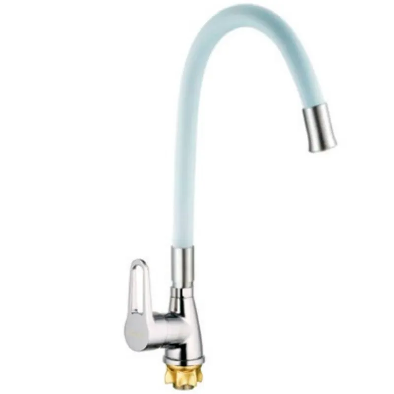 Змішувач для кухні Mixxus SOP4-045 Reflector White з гнучким виливом, хромований (MI6488)