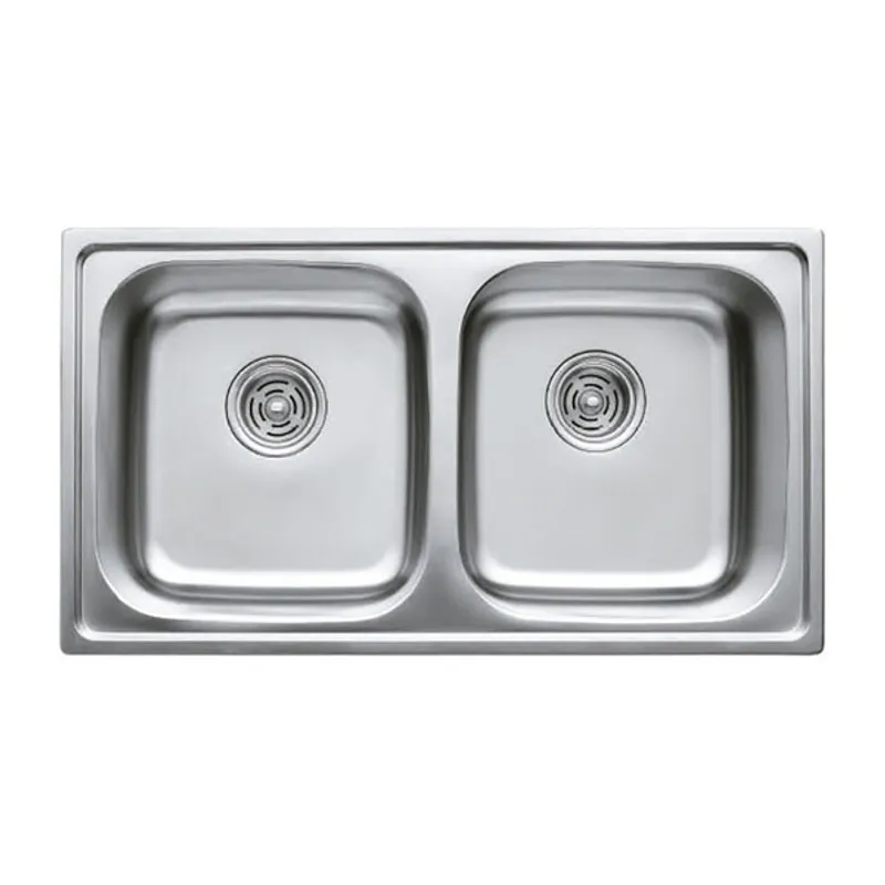 Кухонна мийка HAIBA 78x43 DOUBLE (decor) з нержавіючої сталі, 2 чаші (HB0567)