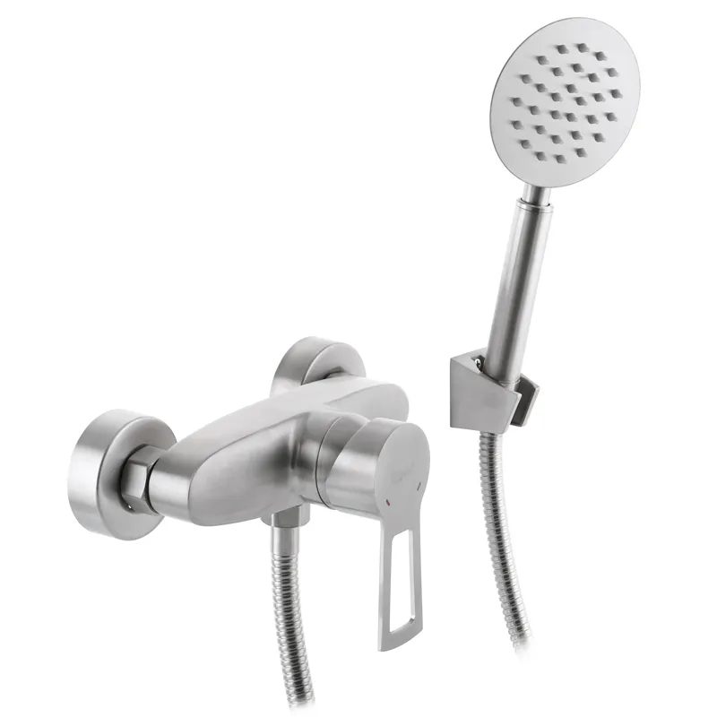 Змішувач для душу ZERIX HSB-003 (ZX3162), нержавіюча сталь, 40 мм картридж, 150 см шланг (ZX3162)