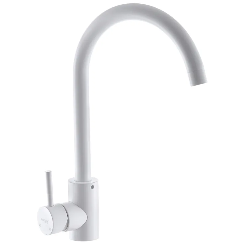 Змішувач для умивальника MIXXUS SUS-011-2 Білий, гнучке підключення, 90°C, 350 мм (MI5755)