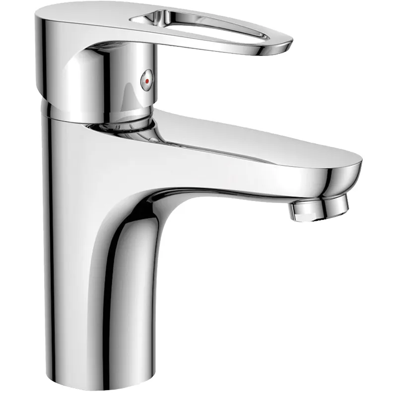 Змішувач для умивальника Haiba XIDE 001 (HB0400), хром, гнучке підведення, стильний дизайн (HB0400)