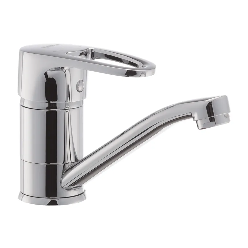 Змішувач для умивальника HAIBA CEBA 555 (15 см) з гнучким підводом і хромованим покриттям (HB0035)