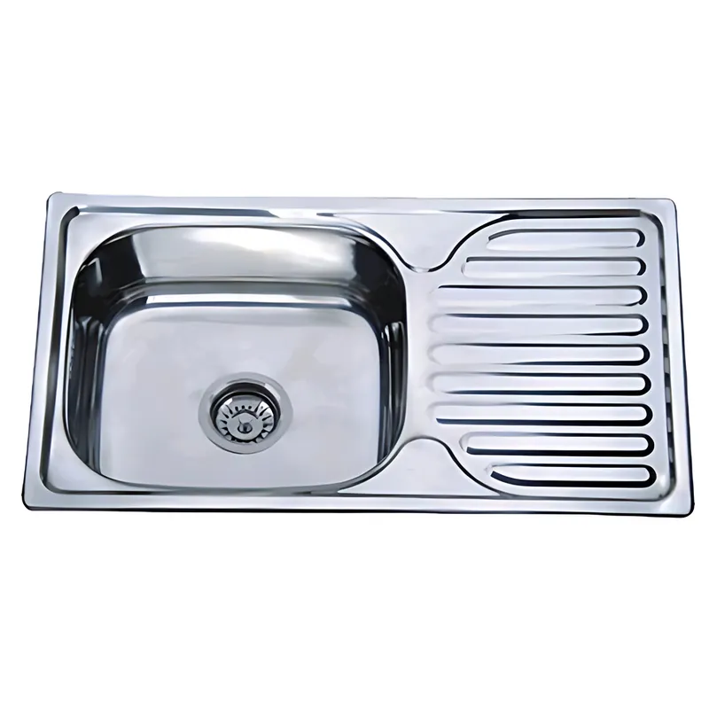 Кухонна мийка ZERIX Z7642-08-180E з нержавіючої сталі, врізна, 760x420 мм, сатин (ZX1602)