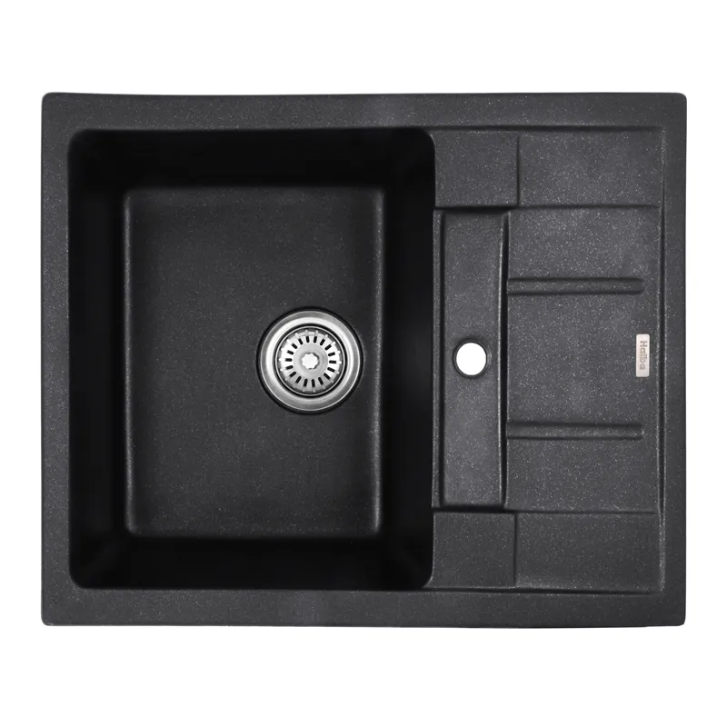 Кухонна мийка HAIBA HB8210-G228 граніт сірий 620x500, врізна 200 мм (HB0984)