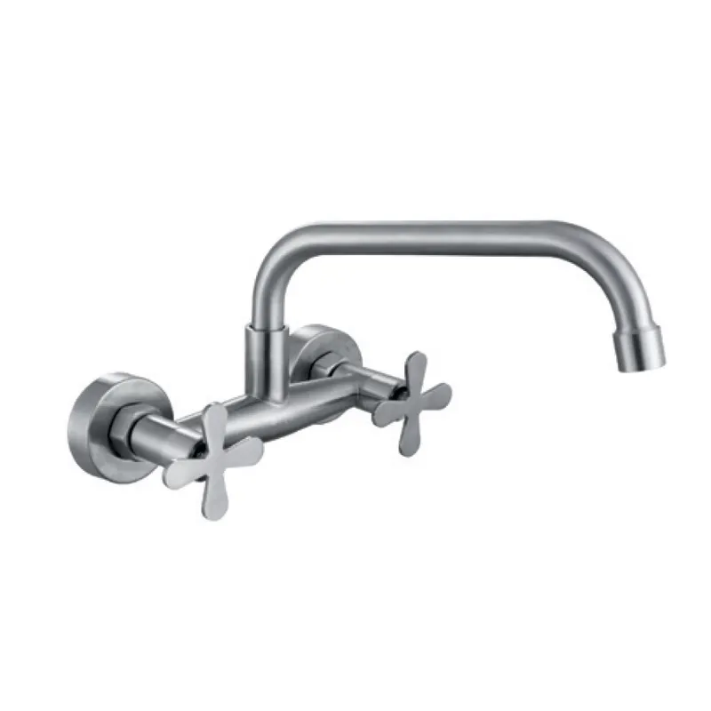 Змішувач для кухні Zerix GTA-005-G із нержавіючої сталі SUS304, настінний, класичний (ZX5846)