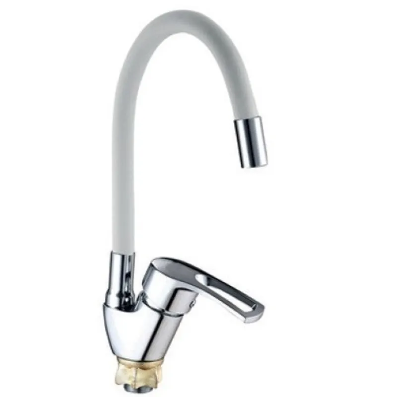 Змішувач Mixxus YUB4-181 для кухні з високим виливом і гнучким підведенням, хром (MI6482)