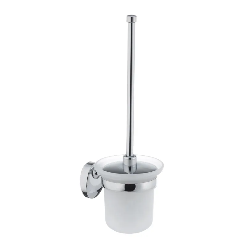 Ерш настінний з кришкою ZERIX LR3310 зі скла, хромований, 12 см, Чехія (LL1441)