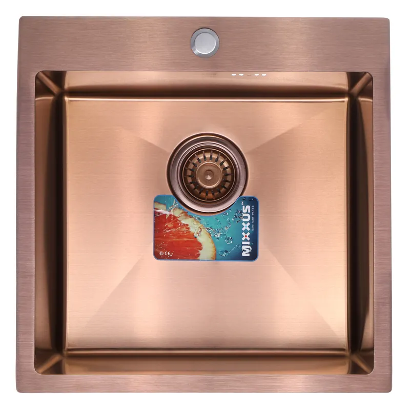Мийка MIXXUS Бронзова MX5050-200x1.0-PVD, Нержавіюча сталь, 1 чаша (MX0579)
