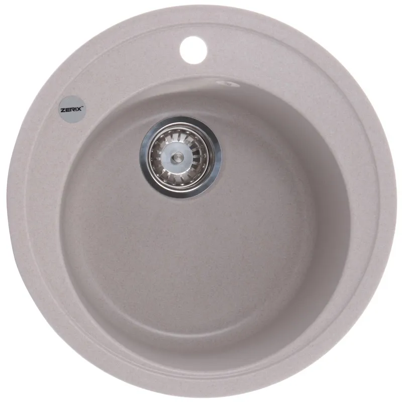 Кухонна мийка ZERIX ZS-510R-06 бежевий граніт, врізна, 1 чаша 510мм (ZX4533)