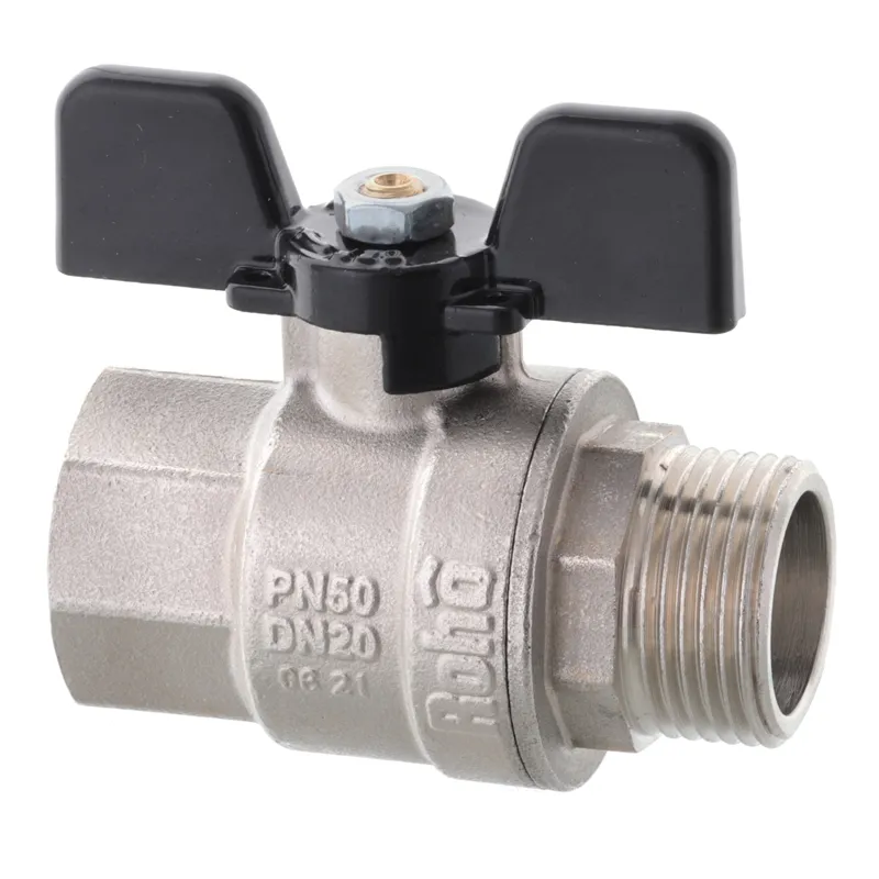 Кран кульовий Roho R101-050B 1/2" нікельований для води, 50 бар (RO0092)