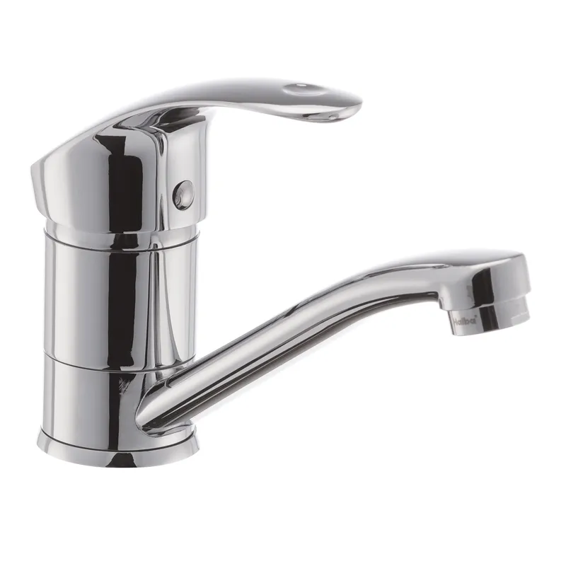 Змішувач для умивальника Haiba MARS 004, вилив 15 см, хромований, з гнучким підводом (HB0254)