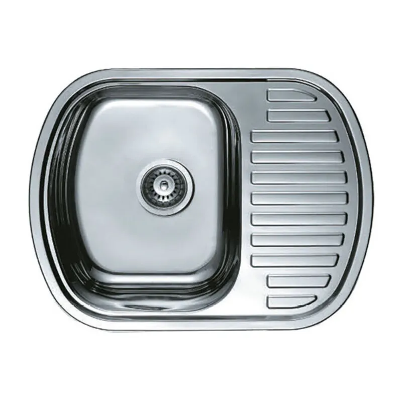Кухонна мийка HAIBA 63x49 см із нержавіючої сталі з крилом для посуду (HB0552)