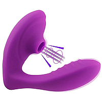 Вуманайзер 2 в 1 вакуумный клиторально-вагинальный вибратор стимулятор точки g и клитора фиолетовый 10 режимов