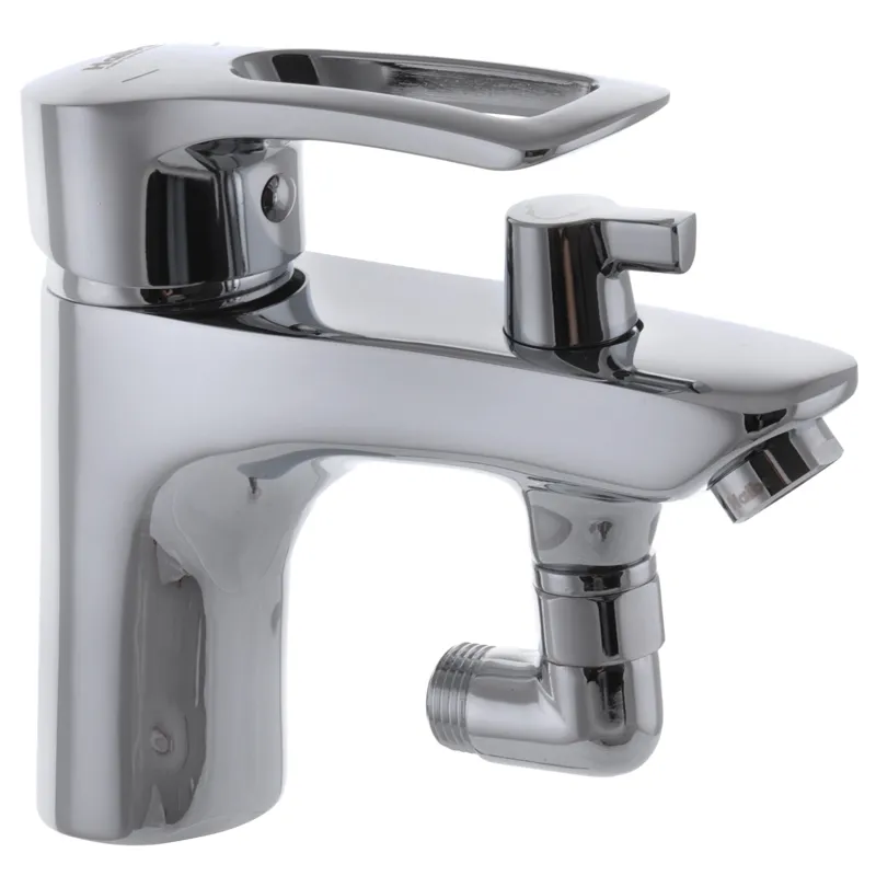 Змішувач для умивальника Haiba HANSBERG 001 з виходом для гігієнічної лійки, хром (HB0821)