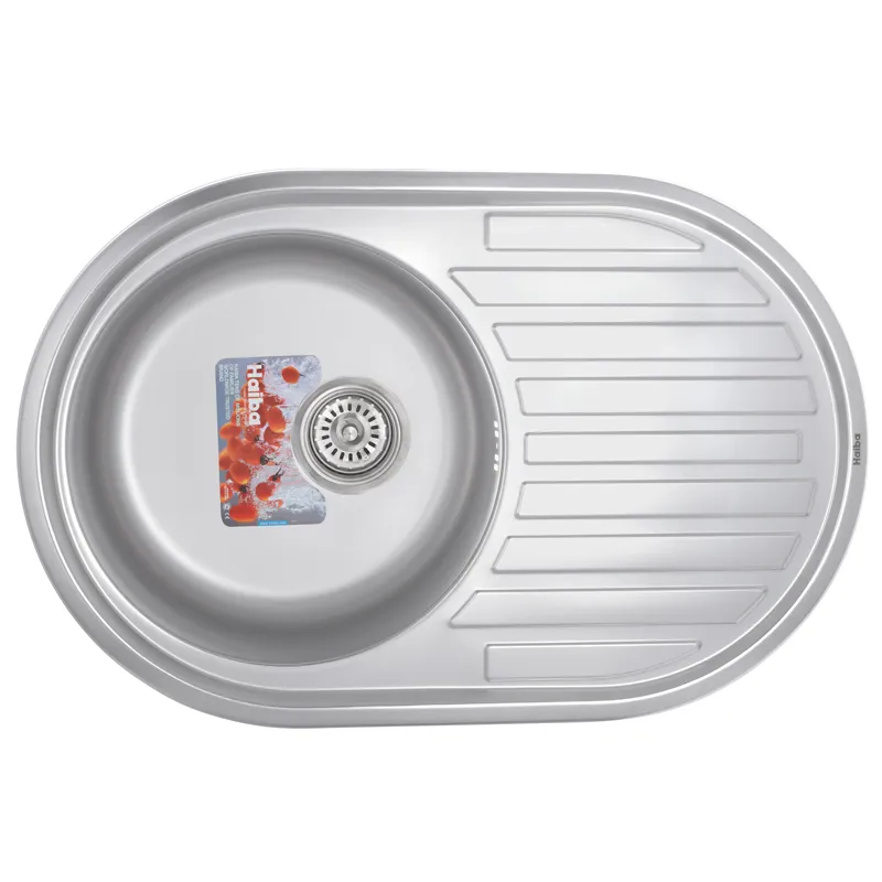 Кухонна мийка HAIBA 77х50 з нержавіючої сталі (матова, 1 чаша) (HB0563)