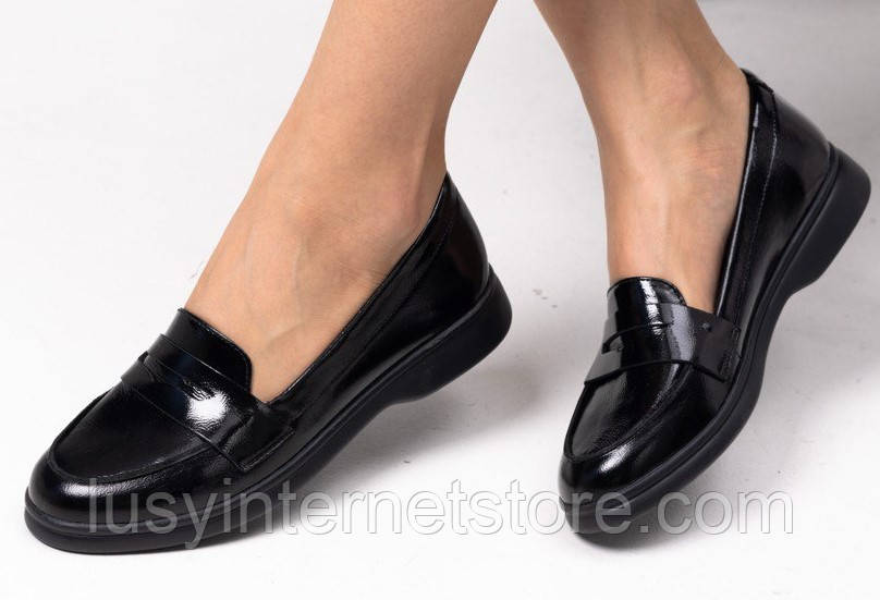 Туфлі чорні шкіряні великого розміру від виробника модель ТН25-2115Б, фото 1