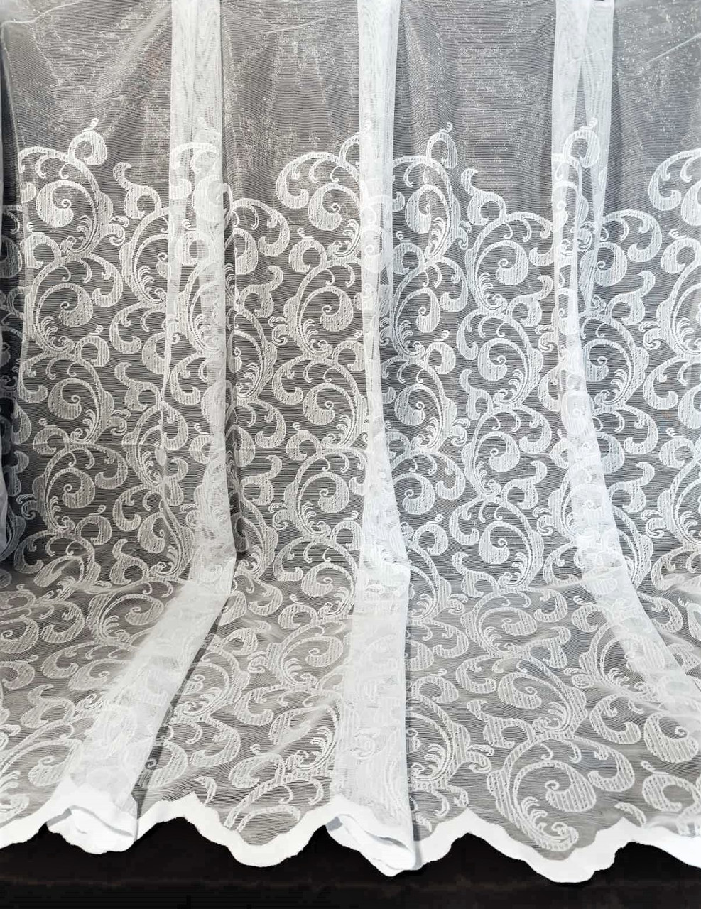 Тюль жаккард з блиском "Вензеля", висота 1,2 м СТ 102