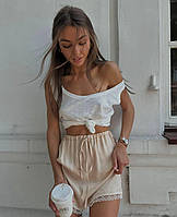 Летняя женская молодежная юбка бежевая 42-44 46-48 50-52